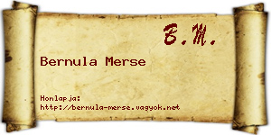 Bernula Merse névjegykártya